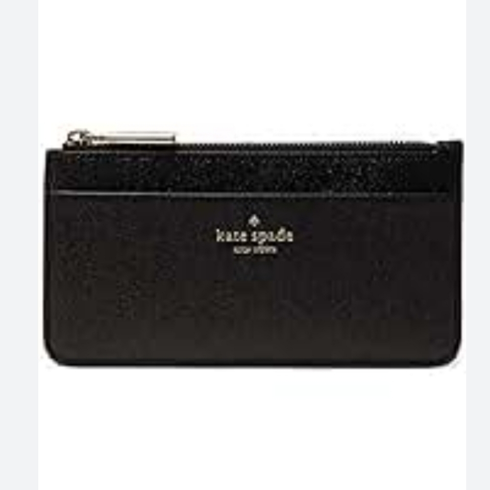 KATE SPADE Glittery Lola card holder in black